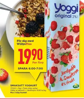 Willys SMAKSATT YOGHURT YOGGI erbjuda