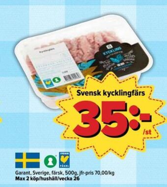 Östenssons Garant kycklingfärs erbjuda