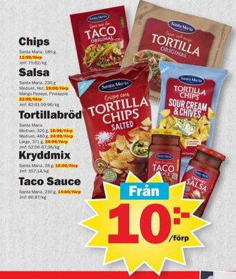 Pekås Santa maria tortillachips erbjuda