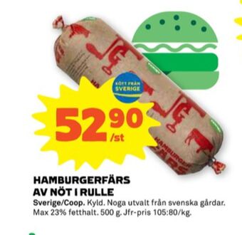 Stora Coop Coop nötfärs erbjuda