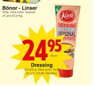 Matöppet Kavli dressing erbjuda