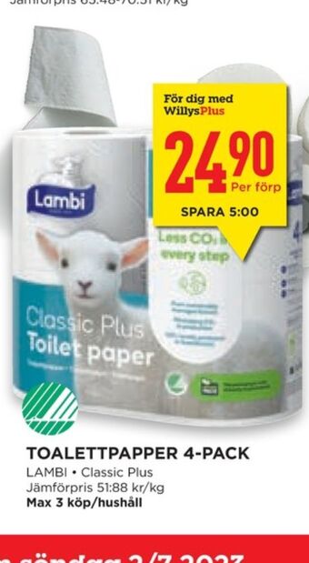 Classic plus toalettpapper