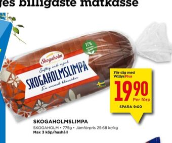 Willys Skogaholmslimpa erbjuda