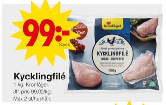 Matöppet Kronfågel kycklingfilé erbjuda