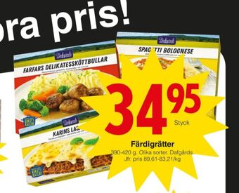 Matöppet Dafgårds färdigrätter erbjuda