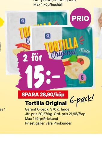 City Gross Tortilla original erbjuda