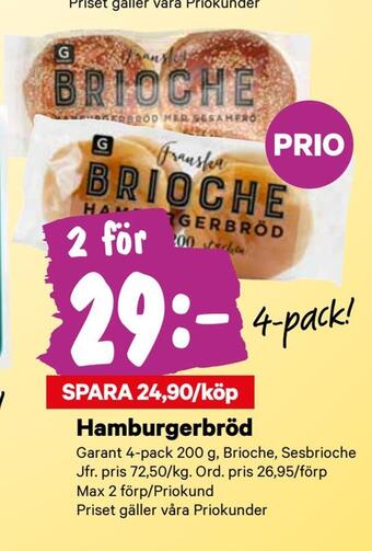 City Gross Hamburgerbröd erbjuda