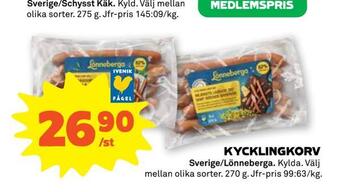Stora Coop Kycklingkorv erbjuda