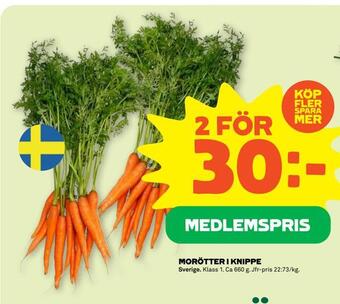 Stora Coop Morötter i knippe erbjuda