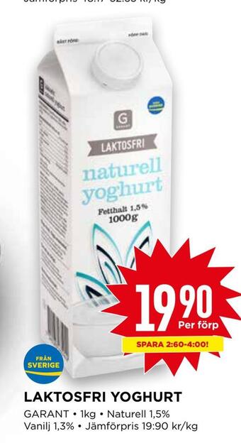 Willys Laktosfri yoghurt erbjuda