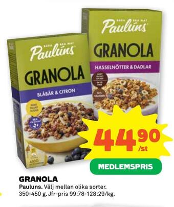 Stora Coop Granola erbjuda