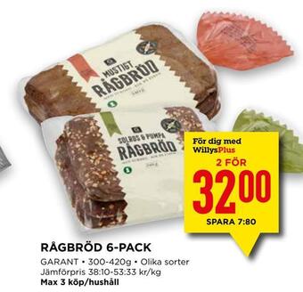 Willys Rågbröd 6-pack erbjuda