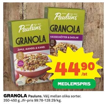 Coop Extra Granola erbjuda