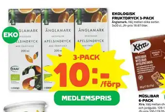 Coop Forum Ekologisk fruktdryck 3-pack erbjuda