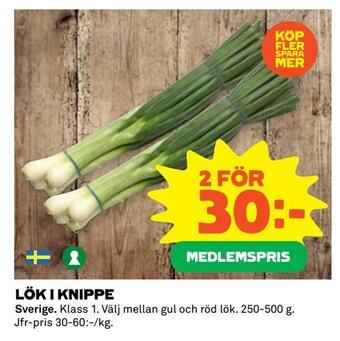 Coop Extra Lök i knippe erbjuda