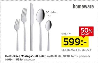 XXXLutz Bestickset malaga, 60 delar erbjuda