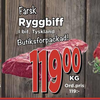 Supergrossen Färsk ryggbiff erbjuda