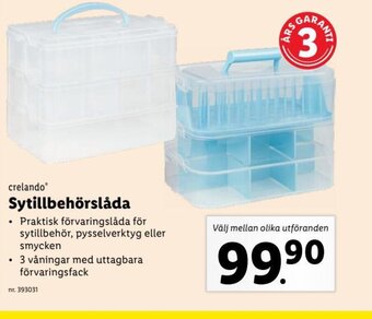 Lidl crelando Sytillbehörslåda erbjuda