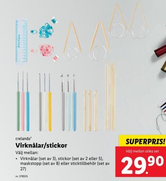 Lidl crelando Virknålar/stickor erbjuda