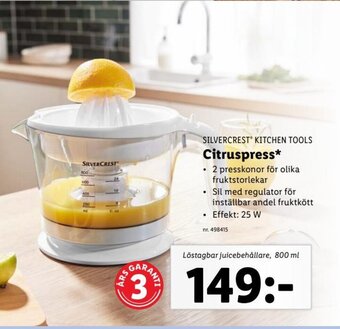 Lidl SILVERCREST KITCHEN TOOLS Citruspress* erbjuda
