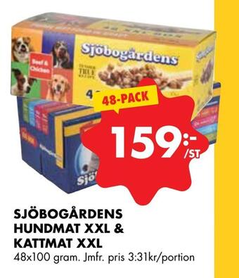 ÖoB Sjöbogårdens hundmat xxl & kattmat xxl erbjuda