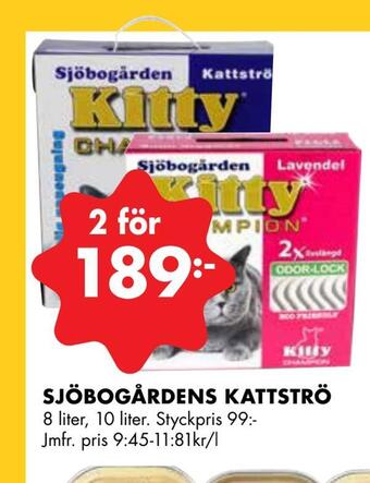 ÖoB Sjöbogårdens kattströ erbjuda