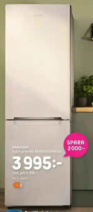 Elon Samsung Kyl/frys-kombi RB30J3000WW/EF erbjuda