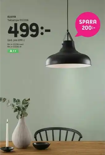 Elon Elvita Taklampa E113336 erbjuda