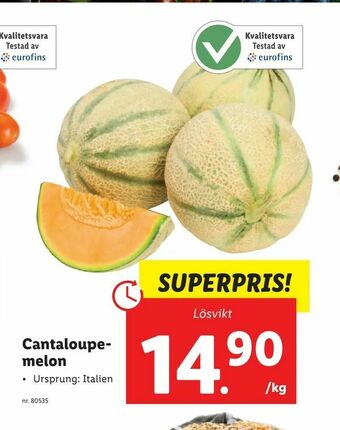 Lidl Cantaloupe- melon erbjuda
