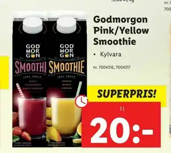 Lidl Godmorgon Pink/Yellow Smoothie erbjuda