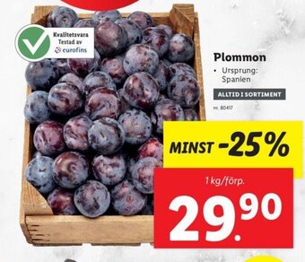 Lidl Plommon erbjuda