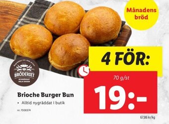Lidl Brioche Burger Bun erbjuda