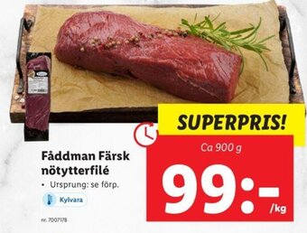 Lidl Fåddman Färsk nötytterfilé erbjuda