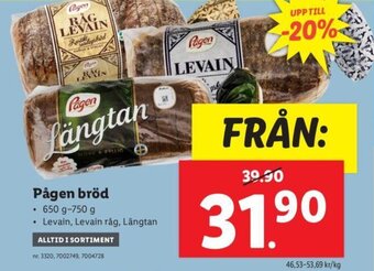 Lidl Pågen bröd erbjuda