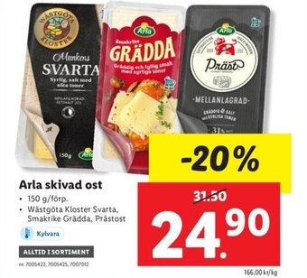 Lidl Arla skivad ost erbjuda