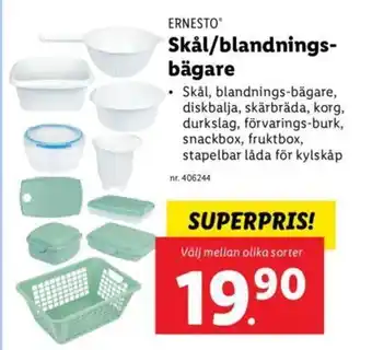 Lidl ERNESTO Skål/blandnings-bägare erbjuda