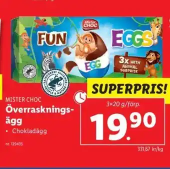 Lidl MISTER CHOC Överrasknings- ägg erbjuda