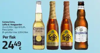 Fleggaard Corona Extra, Leffe el. Hoegaarden erbjuda