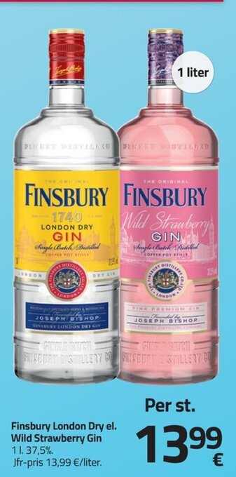 Fleggaard Finsbury London Dry el. Wild Strawberry Gin erbjuda