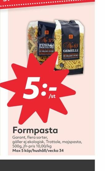 Hemköp Garant Pasta sorterad erbjuda