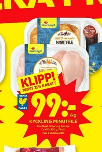 ICA Kvantum Kronfågel Kycklingfilé erbjuda