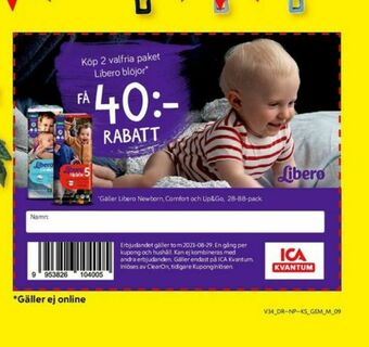 ICA Kvantum Libero Rabatt erbjuda