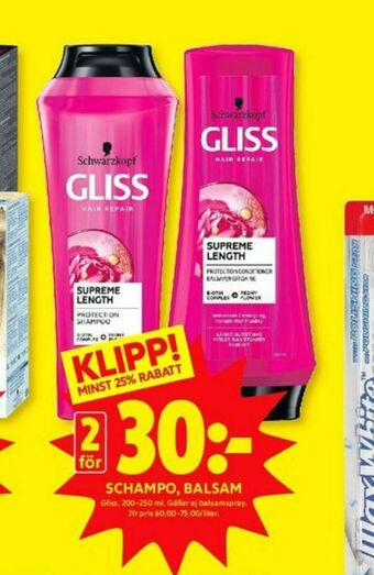 ICA Kvantum Gliss Shampoo erbjuda