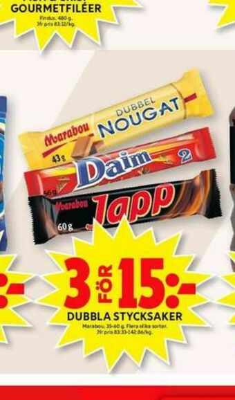 ICA Maxi Dubbel Nougat Chokladbar erbjuda