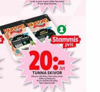 ICA Maxi Pärsons Smörgåspålägg erbjuda