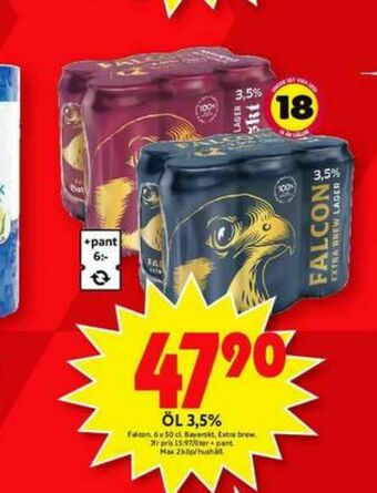 ICA Maxi Falcon Extra Brew Öl erbjuda