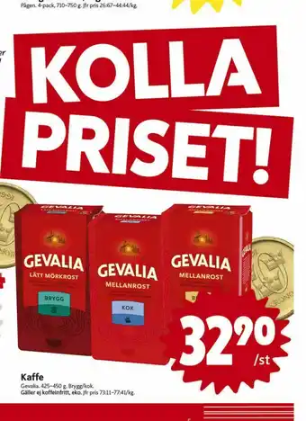 ICA Nära Gevalia Kaffe malet erbjuda