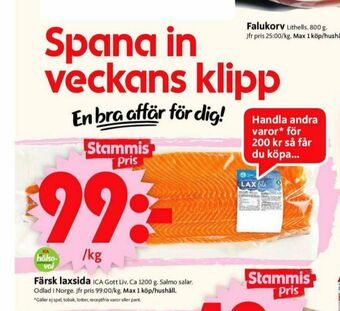 ICA Supermarket ICA Gott Liv Lax erbjuda
