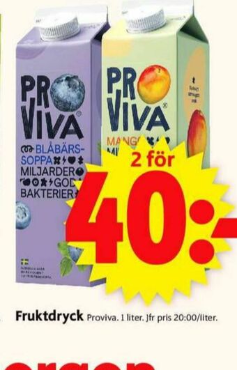 ICA Supermarket ProViva Fruktdryck erbjuda