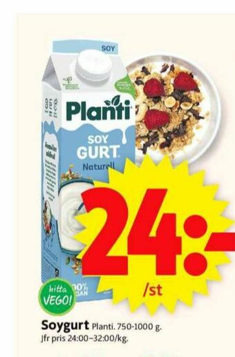 ICA Supermarket Soygurt Yoghurt alternativ erbjuda